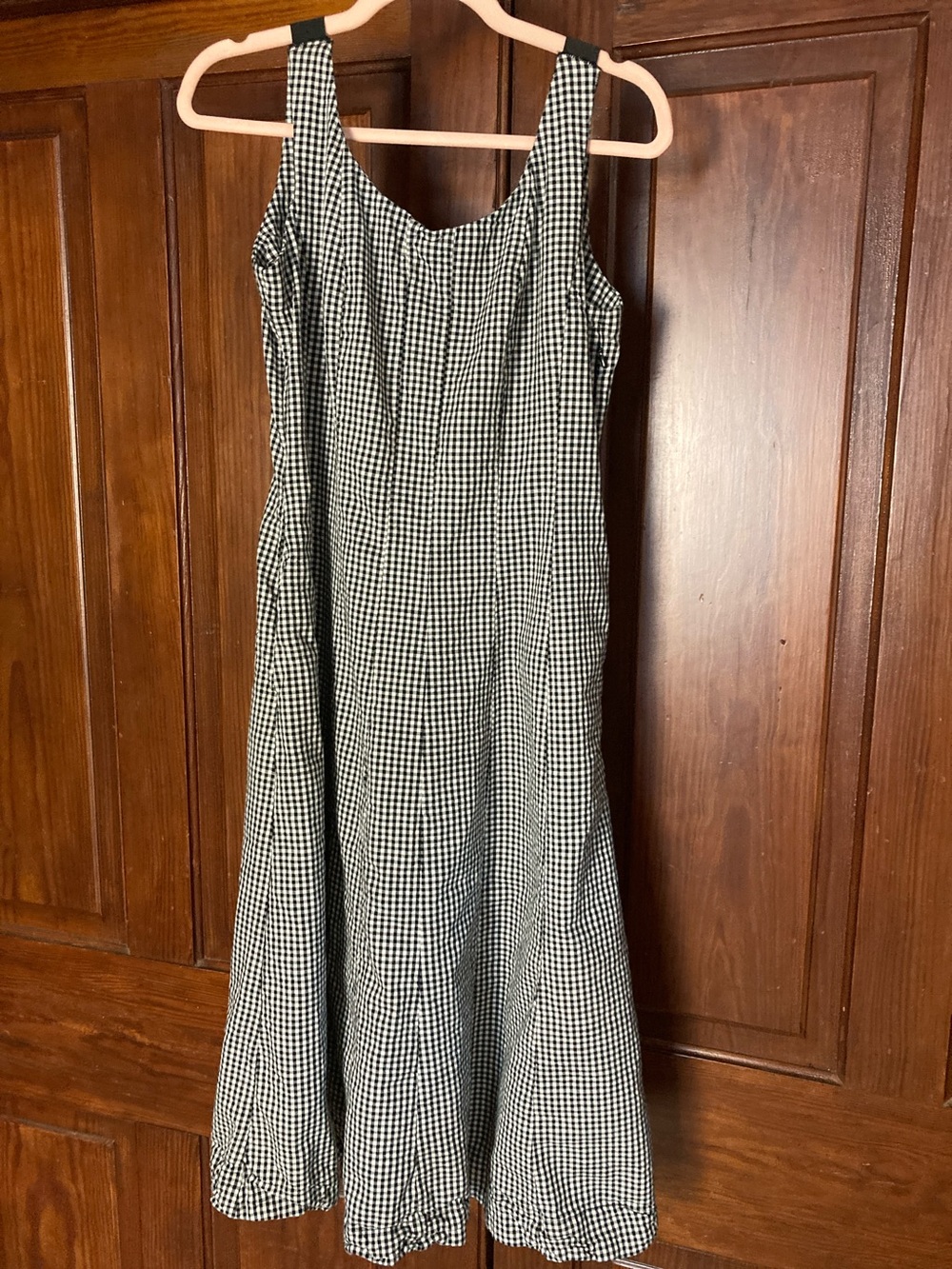 a new day Black and White Gingham Midi Dress Size 8